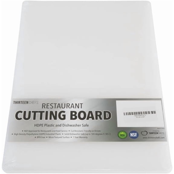 Plastic - 18 x 12 x 0.5 Inch, Professional Grade HDPE, NSF Approved, Large Size and Dishwasher Safe