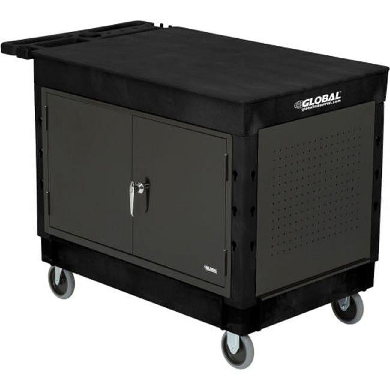 Plastic 2 Flat Black Shelf Maintenance & Utility Cart, 44 x 25.5, 8 in ...