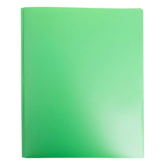 Plastic 2 Pocket Folder with 3 Prong Fasteners, 9.3" x 11.4" Letter Size, Tear-Resistant Folder for Documents, 1 Pack, Durable Office Supplies for Teens & Adults, Green