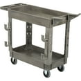 thumbnail image 1 of Plastic 2 Shelf Service Cart with Ladder Holder and Utility Hooks, 38"L x 17-1/2"W x 32-1/2"H, 1 of 4