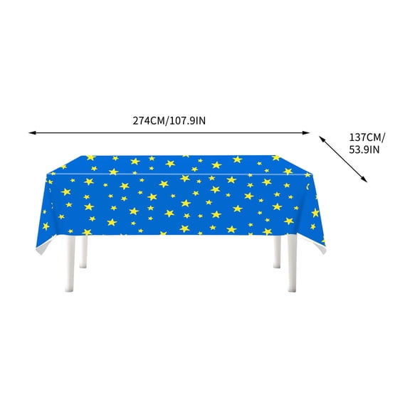 Plastic 250Th Anniversary Tablecloths, American Disposable Patriotic Table Cover Memorial Day Party Supplies Blue