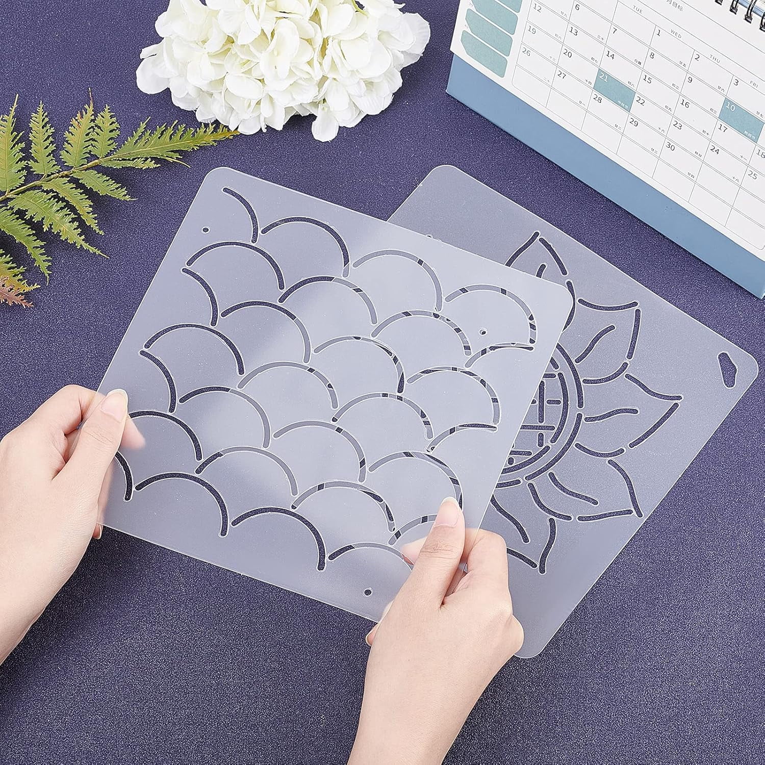 Plastic 2Pcs Acrylic Quilting Templates Acrylic Stencil Template