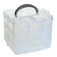 thumbnail image 1 of Plastic 3 Tier 18 Compartment Storage Organizer Box Removable Dividers for Craft Beads Jewelry Small Parts Hardware Tools, 1 X Small 3-Layer 18-Compartment Detachable Plastic Storage Box, 1 of 1