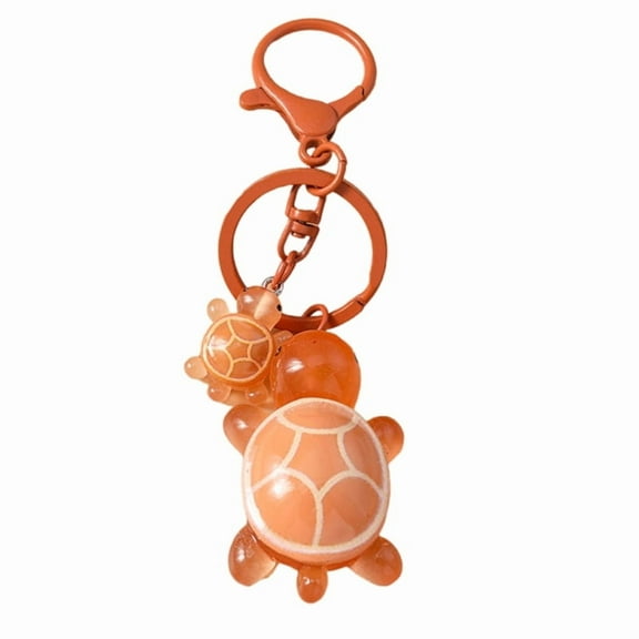 Plastic 3D Turtles Charm Keychain Accessory Fashionable Animal Shape Key Rings Tortoise Bag Decoration for Women