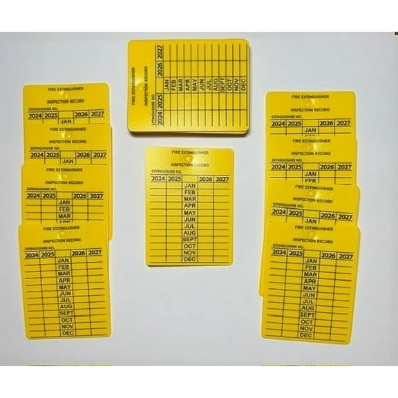 Plastic 4-Year Inspection Tag, 2024-2027 (100 Pack) (Starts with current year)
