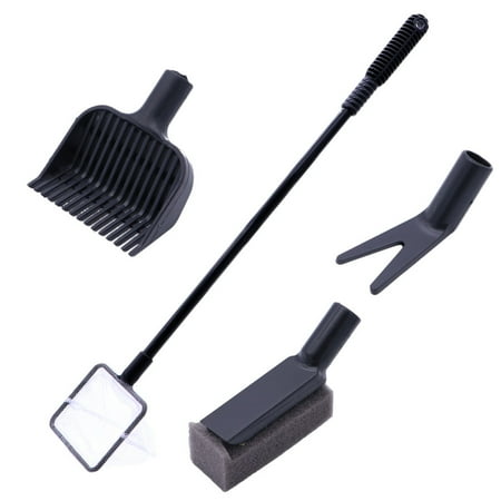 Plastic 4 in 1 Fish Tank Aquarium Cleaning Brush Complete Aquarium Cleaning Kit Fish Tank Clean Set Fish Net + Rake + Fork + Sponge