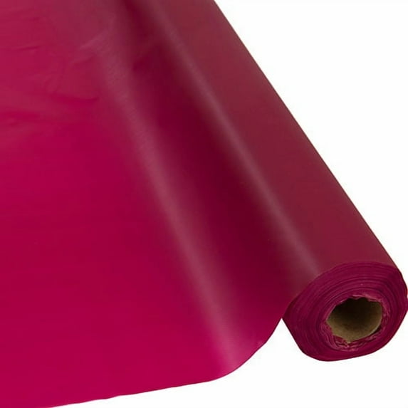 Plastic 40" Table Roll, Burgundy