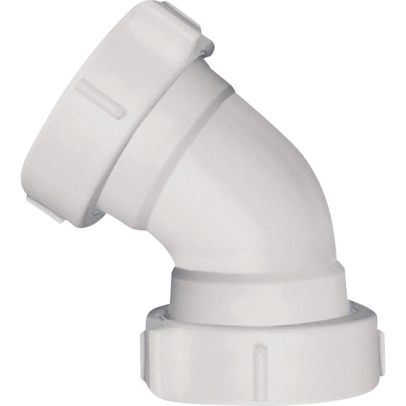 Plastic 45 degrees Double Slip-joint Coupling Elbow - Single Pack