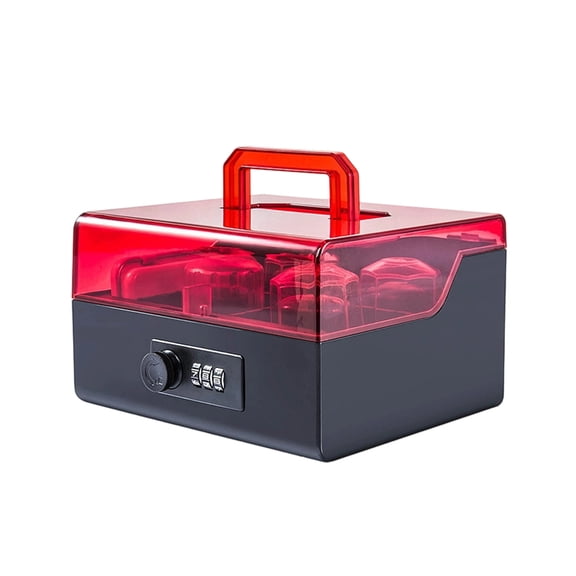 Plastic 5 Compartment Stamp Organiser Password Lock Official Seal Storage Box