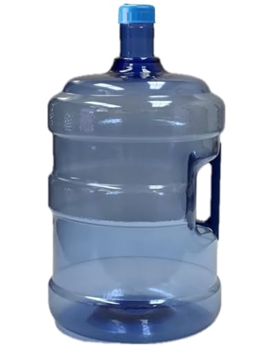 Plastic 5 Gallon Water Bottle with Cap PVC | Reusable Jug Container Water Can | Easy Grip Carry Handle | Non-Spill & Completely Leak-Proof | Water Gallon Perfect for Home & Kitchen (blue)