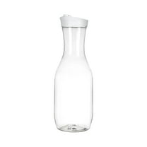 Plastic 50 Oz Water Carafe with Flip Top Lid, Clear Juice Containers, Plastic Pitcher - for Water, Iced Tea, Juice, Beverage, Cold Brew and Mimosa Bar
