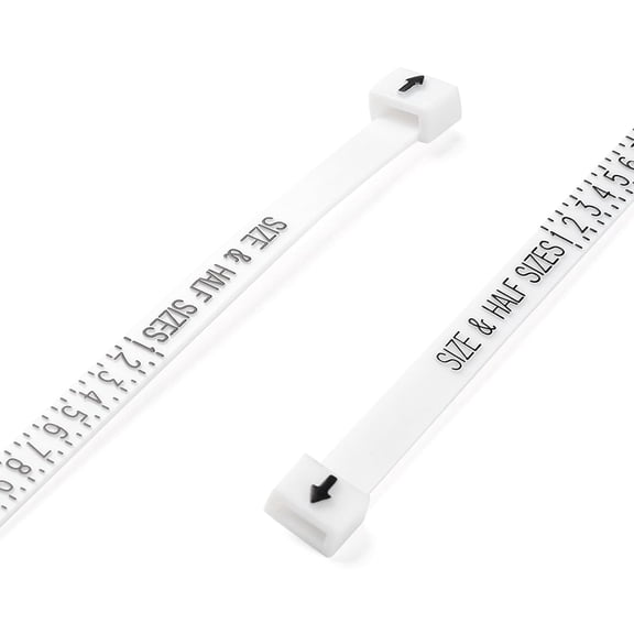 Plastic 5Pcs White Ring Sizer US Official American Finger Measure Finger Gauge Measuring Belt Reusable Finger Size for Ring Repair and Measurement Jewelry Sizing Measuring 11.5x0.5x0.15cm