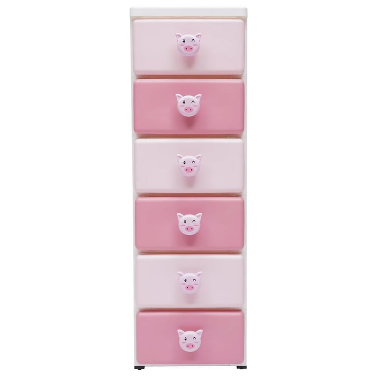  TBVECHI 6 Drawer Dresser, Plastic Wide Chest of Drawers Storage  Dresser Cabinet with Wheels, Large Craft Storage Organizer Drawer Unit for  Living Room Bedroom Hallway Nursery Kid (Pink) : Baby