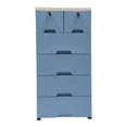 thumbnail image 1 of Plastic 6 Drawers Dresser Chest, Blue/Pink 5-Layer Underclothes Storage Tower Organizer with Locking Drawers for Bedroom Blue, 1 of 9