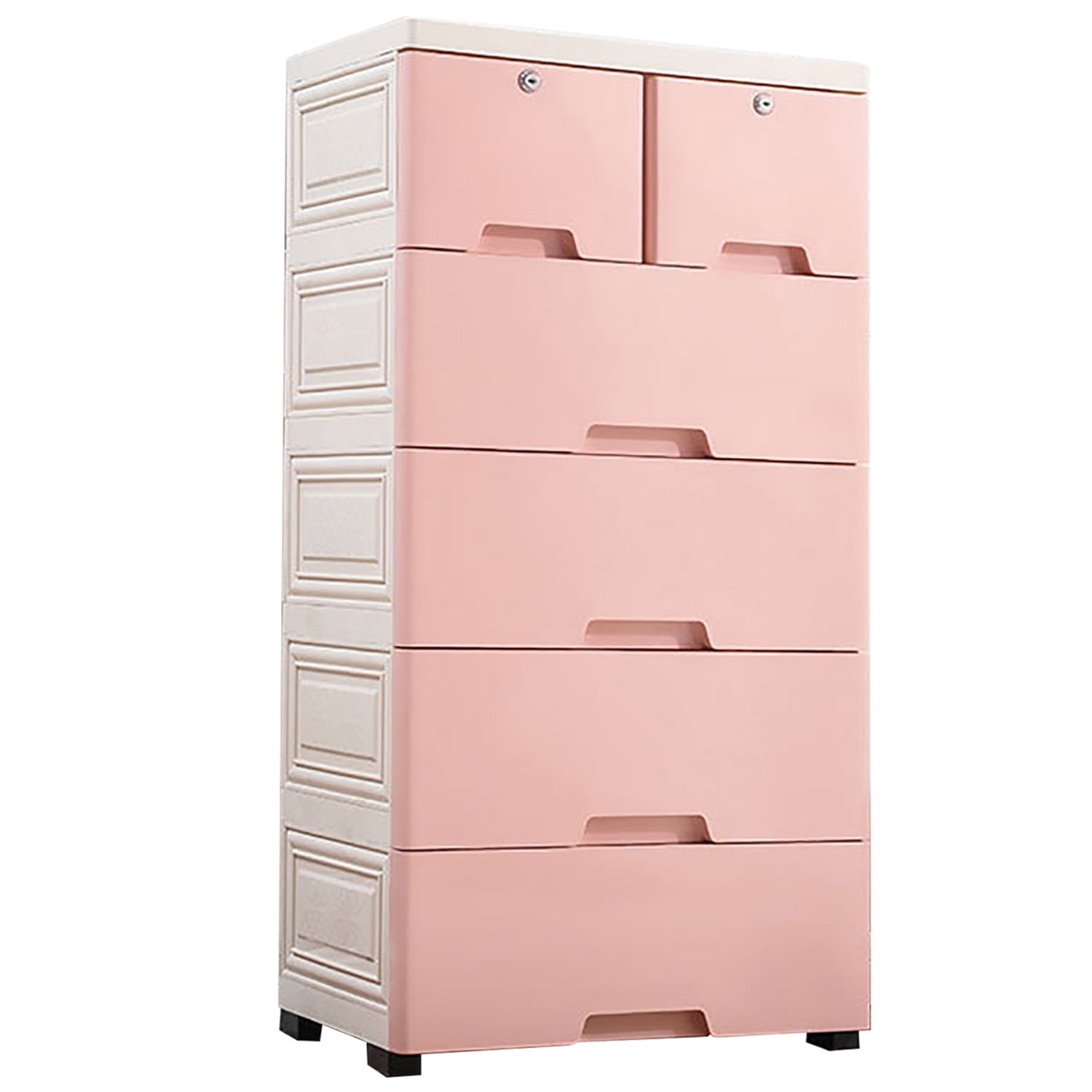 Plastic 6 Drawers Dresser Chest, Freestanding 5Layer Storage Tower