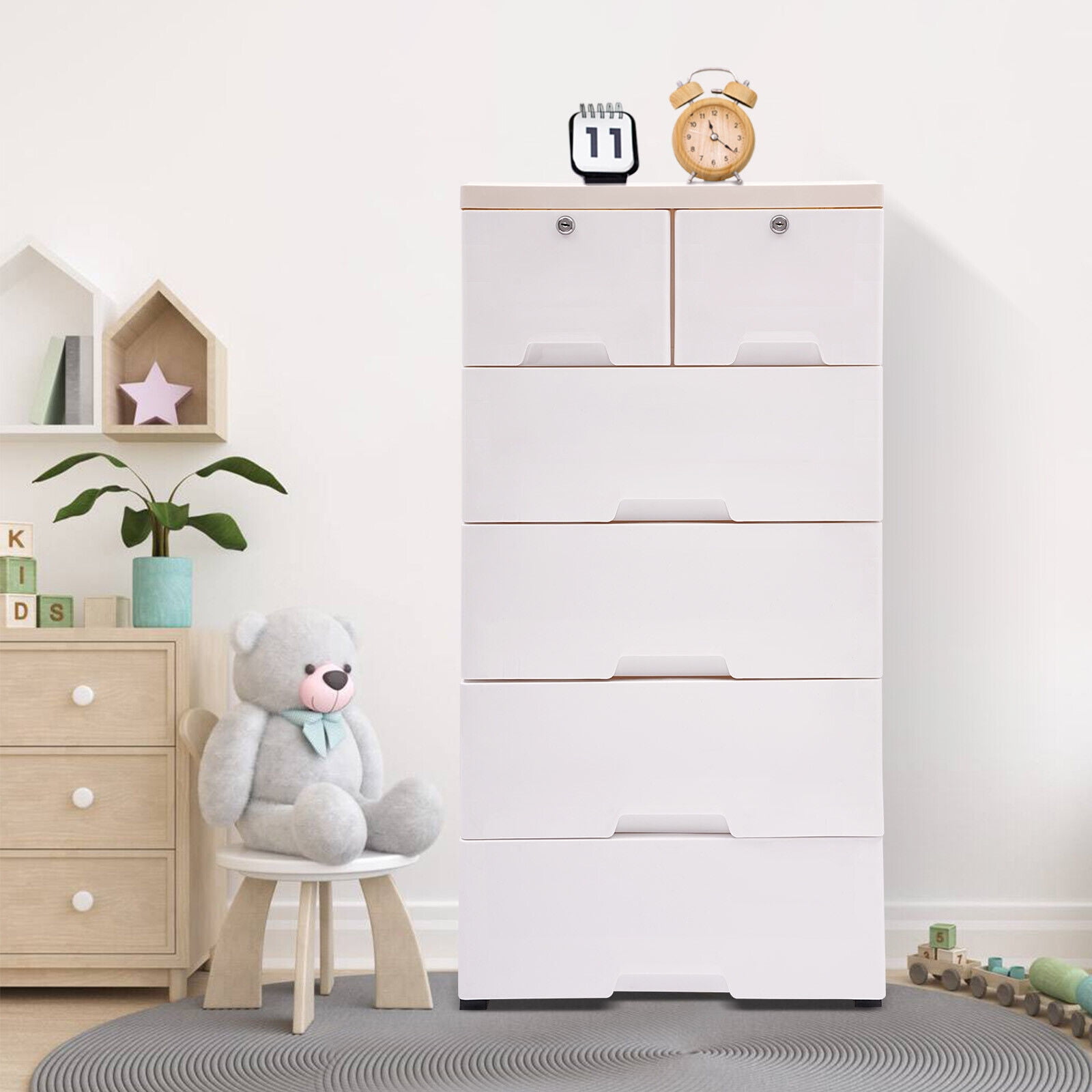 Plastic 6 Drawers Dresser Storage Cabinet Bedroom Chest Closet Plastic 6 Drawers Dresser Storage Cabinet Bedroom Chest Closet