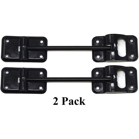Plastic 6 T-Style Entry Door Catch Latch Holder for RV Camper Trailer Cargo Hatch Assembly Kit - (BLACK) 2 Pack