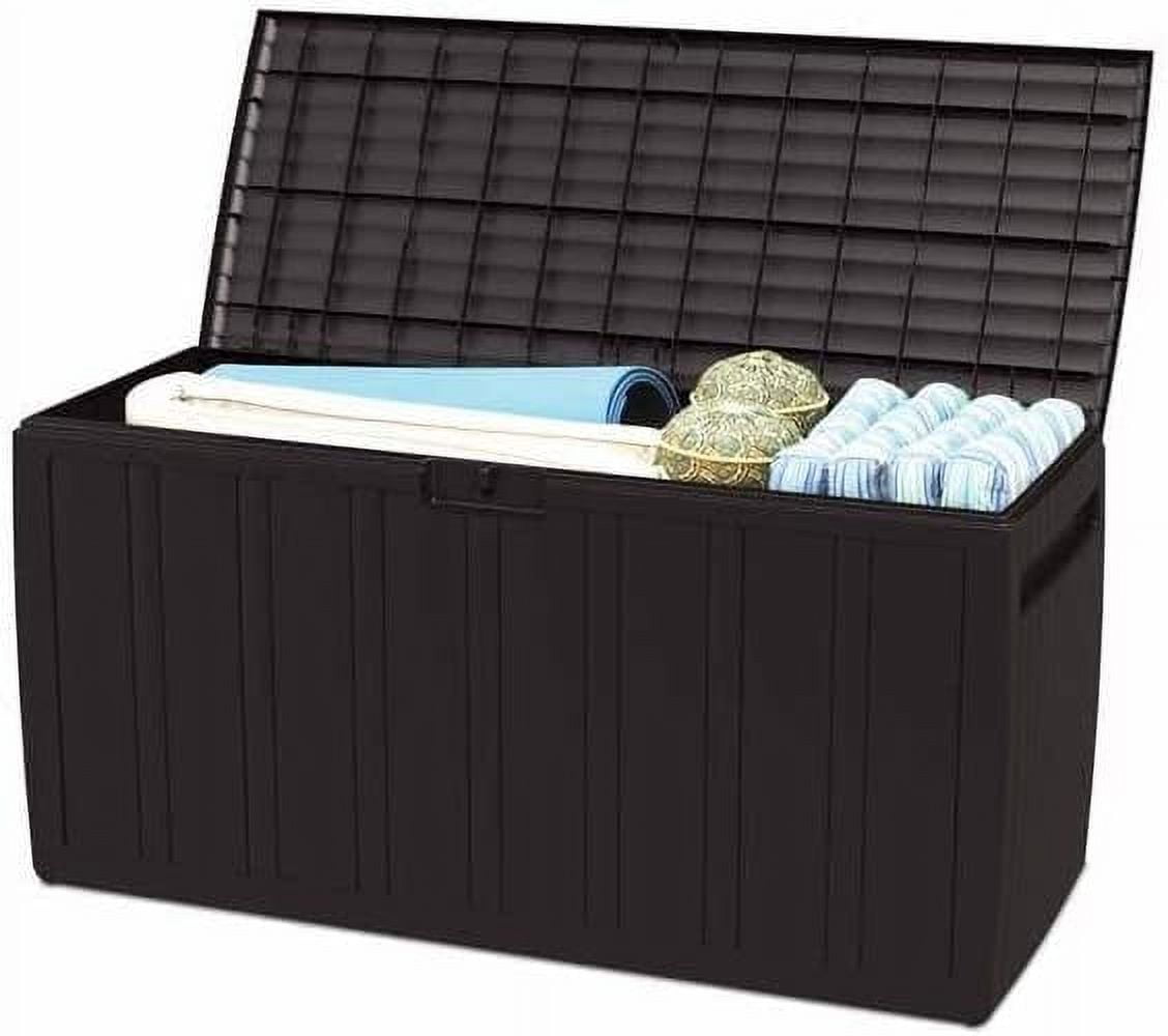 Plastic 71 Gallon Outdoor Backyard Storage Bin Deck Box for Patio