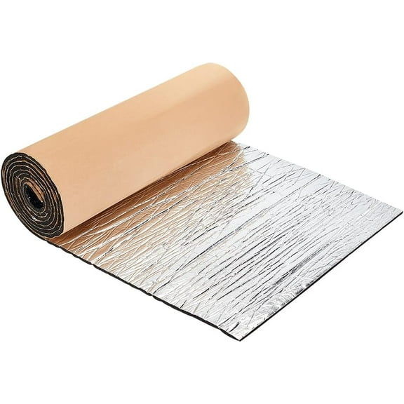 Plastic 78x13inch Car Sound Deadening Material Mat Car Soundproofing Material with Aluminium Foil Black Foam Shock Absorbing Mats for Doors Bonnet Boot Floor Firewalls
