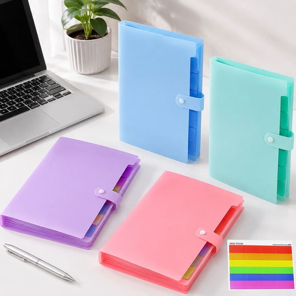 Plastic A4 Button Organ Bag, Office Data Storage Finishing Folder, Document Protection for Meetings, Holiday Office Organization, Topliu