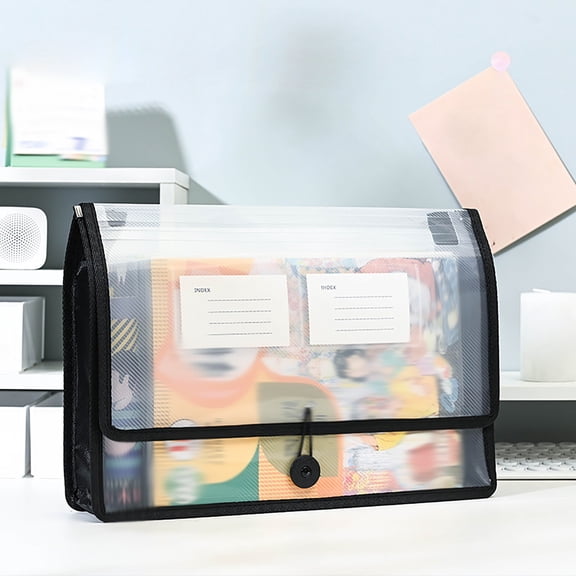 Plastic Accordion File Wallet Envelope Expanding Document Organizer Closure Label Office