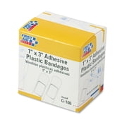1 in. x 3 in. Plastic Adhesive Bandages (100/Box)