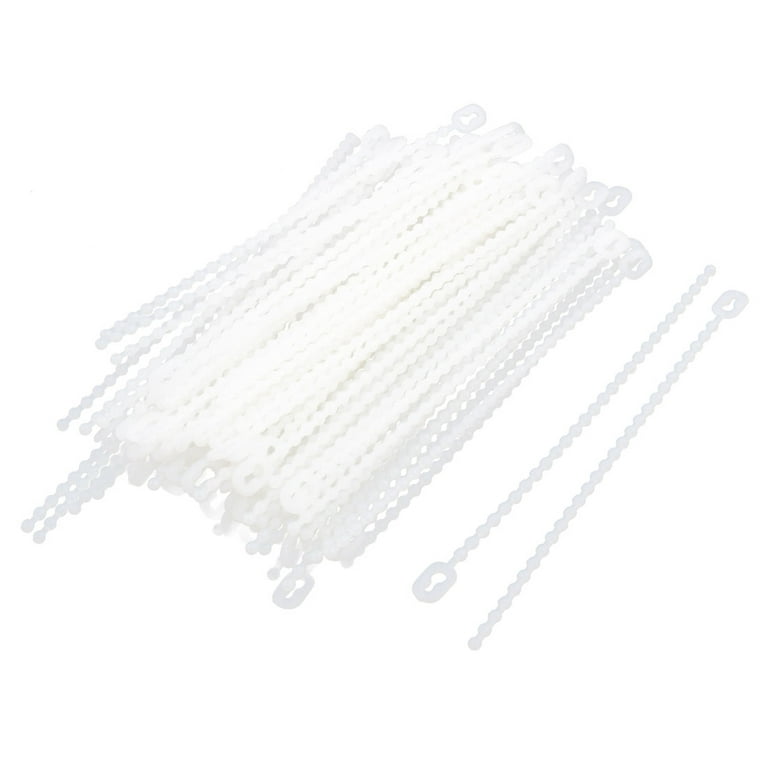 Plastic Adjustable Self Locking Wrap Cable Loop Ties White 10.2cm Length  100pcs