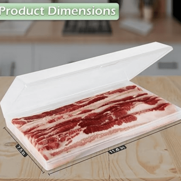 Plastic Airtight Bacon Container - , Dishwasher Safe, Leak-proof Bacon Storage Container for Fridge - Easy to Use Bacon Keeper for Home or Travel