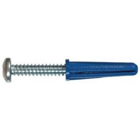 Hillman Plastic Anchor Masonry - Screw-In, Blue - 10-12 x 1 In.