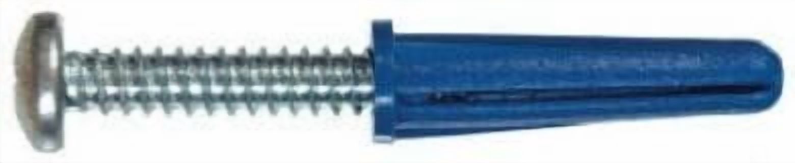 Hillman Plastic Anchor Masonry - Screw-In, Blue - 10-12 x 1 In.
