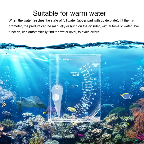 Plastic Aquarium Hydrometer for Coral Tanks - Seawater Salinity Tester with Auto Water Level Function Coral Fish Tank Aquaculture Square Shape
