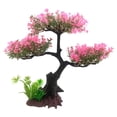 thumbnail image 1 of Plastic Aquarium Plants,Artificial Fish Tank Decorations Realistic Bonsai Tree,with Base Green Aquatic Water Plants for Natural Underwater Landscape,1 Piece(Pink), 1 of 9