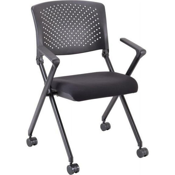 Plastic Arms & Back Nesting Chair, Black
