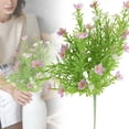 thumbnail image 1 of Plastic Artificial Flower Bundles with Green Foliage, Realistic Artificial Flowers for Outdoors, Fake Flowers, Fake Floral Bouquet for Outdoor Window Box, Cemetery & Home Table Decor 1Pcs, 1 of 9