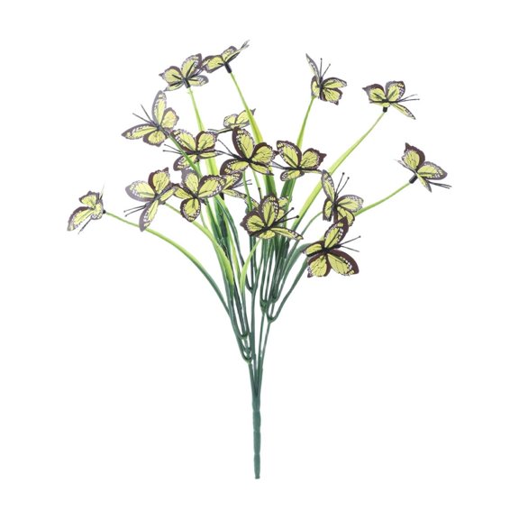 Plastic Artificial Flower Yellow 12.6 In Single Stem For Wedding Decor Living Room Table Centerpiece