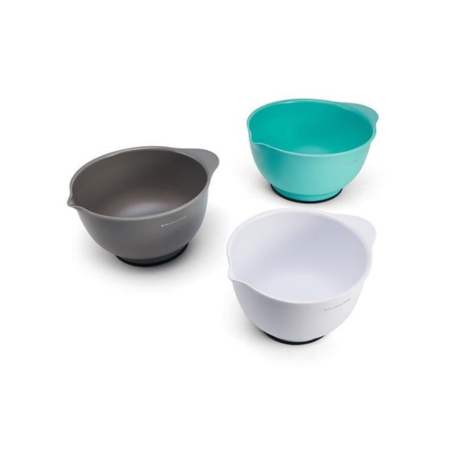 Assorted Color Plastic 3-Piece Mixing Bowl Set