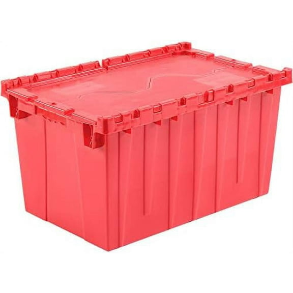 Plastic Attached Lid Shipping & Storage Container, 25-1/4x16-1/4x13-3/4, Red$$Home Decor, Kitchen, & Other