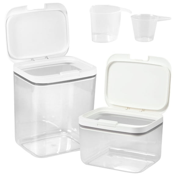 Plastic Automatic Pop up Laundry Pod Storage Container Large Capacity Clear Washing Powder Storage Box With Airtight Lid for Kitchen Bathroom