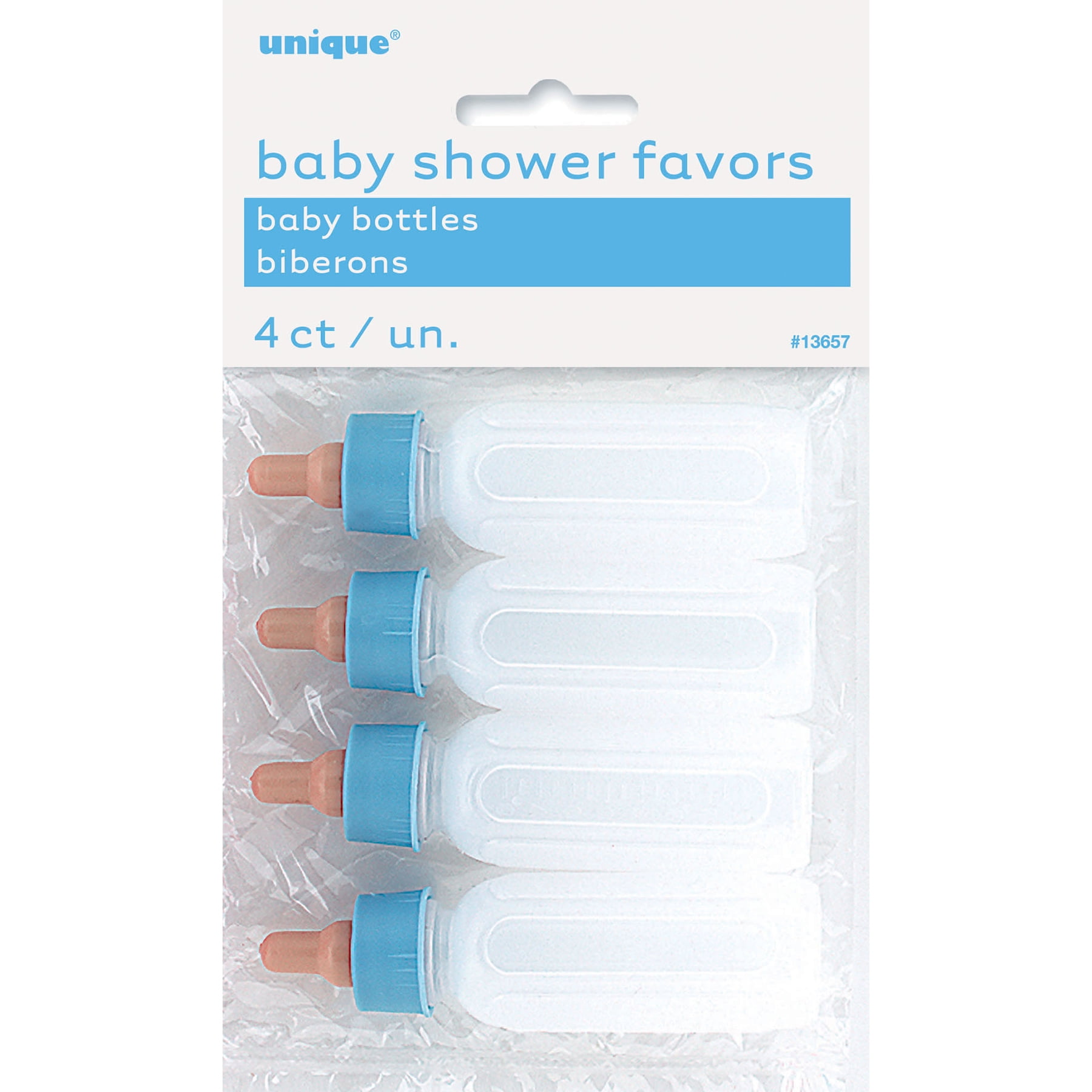Plastic Baby Bottle Baby Shower Favors, 3.5 in, Blue, 4ct - Walmart.com, image size:1800x1800