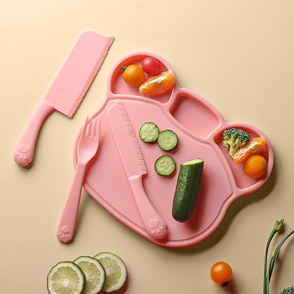Plastic Baby Food Preparation Cutting Board and Knife Set, Safe and Practical Kitchen Tool for Meal Prep, Perfect for Home Cooking and Outdoor Picnics