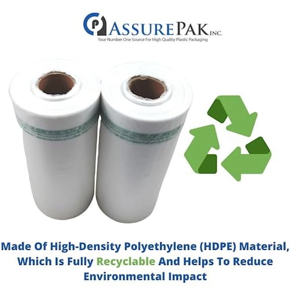 Plastic Bag-Clear HDPE Produce Rolls 10"x15" 11 mic (0.44 mil) - 3500 bags/case