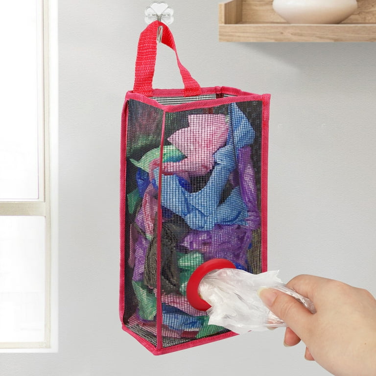 Plastic Bag Dispenser, EEEkit Foldable Home Grocery Bag Holder, Wall Mount Hanging Garbage Bag Organizer, Shopping Bag Storage Carrier, Plastic Bag