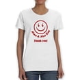 thumbnail image 1 of Plastic Bag Happy Face Nice Day Women T-Shirt, Female Medium, 1 of 4