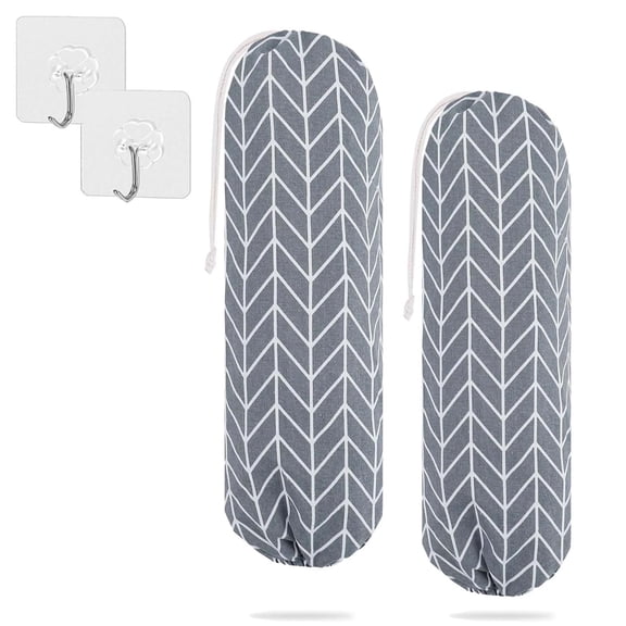 Plastic Bag Holder, 2-Pack Wall Mount Organizer and Dispenser for Grocery, Trash, and Shopping Bags, Space-Saving Storage Solution for Kitchen, Office, and Home Use, 22x9 in