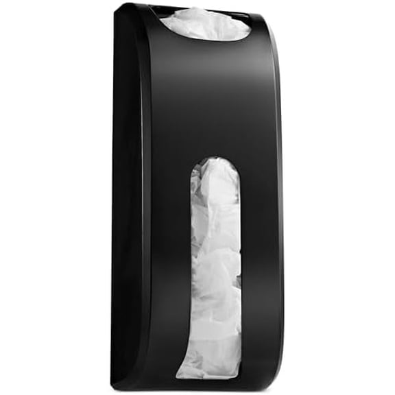 Plastic Bag Holder | Durable Plastic Wall Mount Kitchen Grocery Bag Storage Organizer | Smudge Proof, Fingerprint Resistant | Black