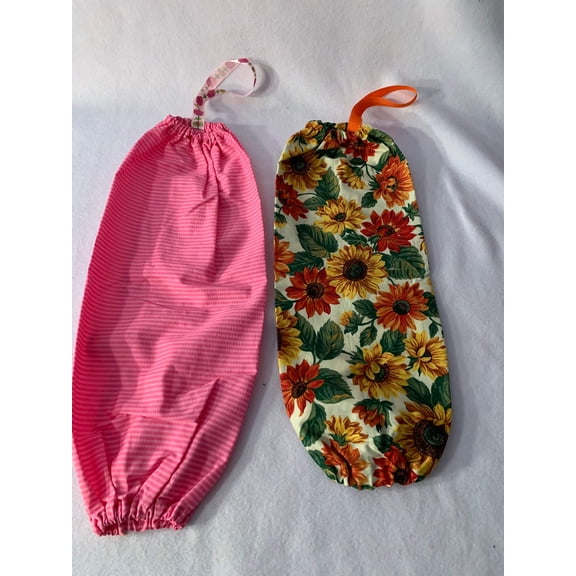 Plastic Bag Holder, Grocery Bag Holder, Reusable Bag Hanging Storage, Various Prints, Washable