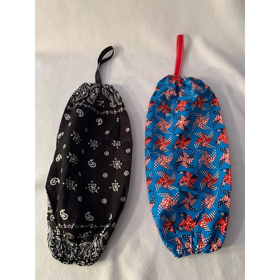 Plastic Bag Holder, Grocery Bag Holder, Reusable Bag Hanging Storage, Various Prints, Washable
