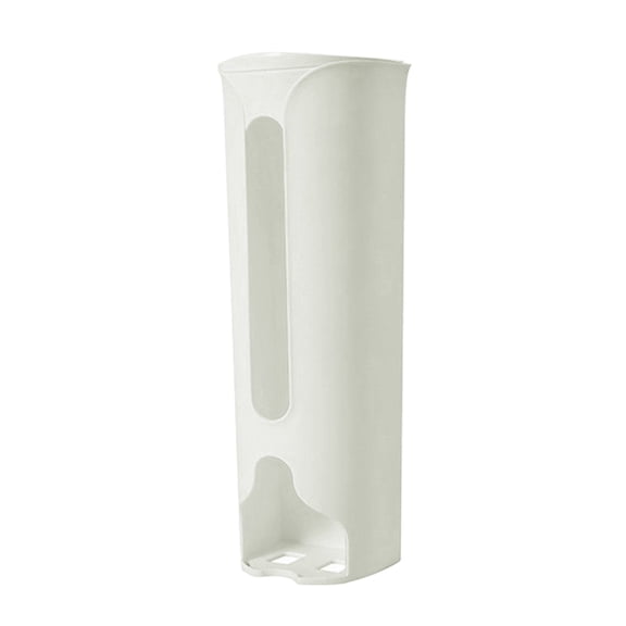 Plastic Bag Holder for Grocery Bags - Large Wall Mount Trash Bag Holder with Plastic Bag Dispenser for Kitchen, Space-saving Plastic Bags Organizer, White