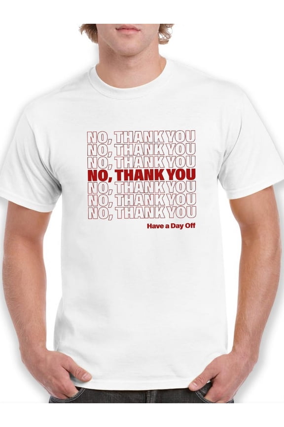 Plastic Bag No, Thank You Funny Men T-Shirt, Male Medium