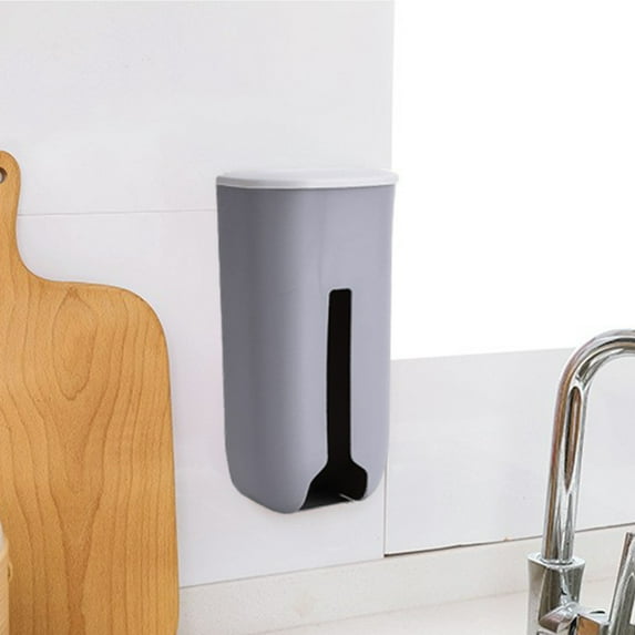 Plastic Bag Storage Box, Kitchen Wall-Mounted Garbage Bag Box, Extraction Garbage Bag Storage Box, Space-Saving and Easy to Install